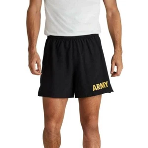 BLACK US ARMY PT SHORTS APFU TRUNKS PHYSICAL FITNESS TRAINING UNIFORM USGI SHORT - Picture 1 of 6