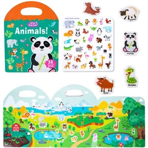 Portable Jelly Sticker Quiet Book for Kids Reusable Sticker Book for Toddlers... - Picture 1 of 6