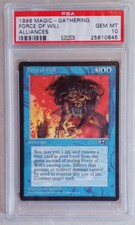 1996 Magic The Gathering MTG Alliances Force Of Will PSA 10