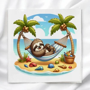 Summer Sloth Fabric Panel for Quilting Crafting Sewing Quilt Block SS74960 - Picture 1 of 2