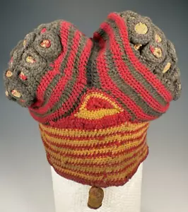 Africa Cameroon Bamileke Asdhetu traditional Chieftains Multicolor Knit hat - Picture 1 of 23