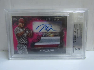 BGS 9 2018 Topps Inception Mike Trout Patch Auto Magenta /75 Angels - Picture 1 of 2