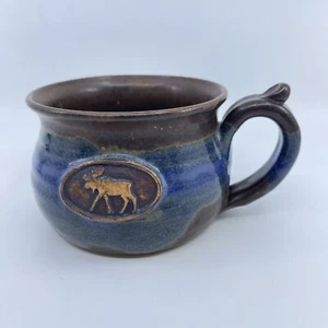 handcrafted mountain arts pottery ceramic moose soup mug 24 oz capacity - Picture 1 of 6