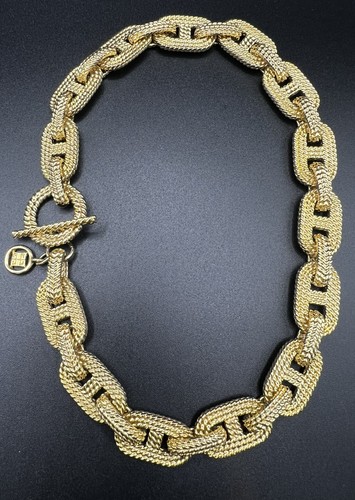 Collana vintage anni 80 firmata GIVENCHY corda placcata oro ancoraggio link design