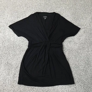 White House Black Market Shirt Womens Small Ruched Lightweight Ruffle Tunic WHBM - Picture 1 of 8
