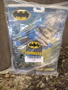 Rain Slicker Rain Jacket Batman Size 2/3 New Factory Sealed Gray & Blue - Picture 1 of 3