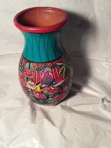 Talavera Style  Vase Art Pottery  Vintage - Picture 1 of 6
