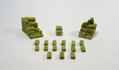 SMC-401 18 Piece Hay Stacks and Hay Bales Set  HO-Scale  Painted & Finished - Image 1 of 2