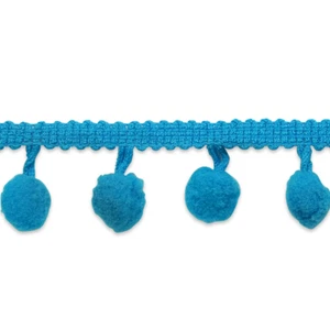 Expo 20 yards of 3/8" Pom Fringe Trim Pom Poms Balls TURQUOISE - Picture 1 of 1