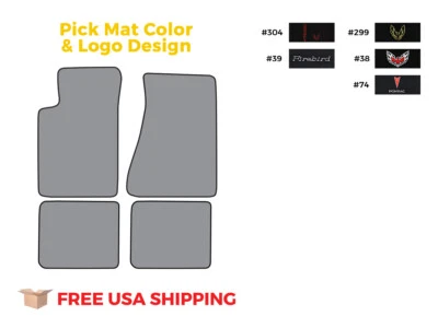 FITS 1982-1984 Pontiac Firebird Molded Floor Mat 4pc Cutpile Foto 1 de 4
