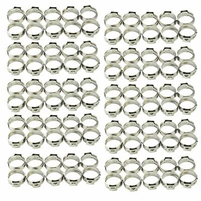500Pieces Stainless Steel 1/2" inch PEX Clamp Cinch Rings Crimp Pinch Fitting - Image 1 of 4