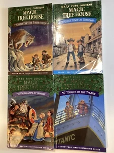 Lot of 4 Mary Pope Osborne Magic Tree House Books #7 #10 #15 #17 Free Shipping - Picture 1 of 20