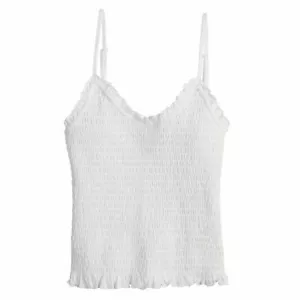 SO Smocked Camisole Spaghetti Strap Bright White or Multicolor Women's JR Sz XL - Picture 1 of 7