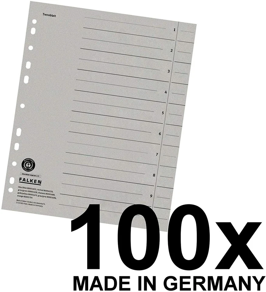 Original Falken 100er Pack Trennblätter grau - 80001696 - NEU