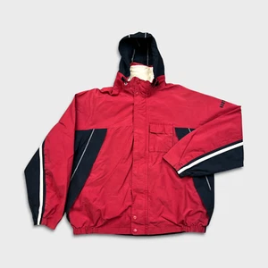 Vintage Nautica Jacket Mens XL Red Full Zip Outdoor Bomber Windbreaker Coat - Picture 1 of 10
