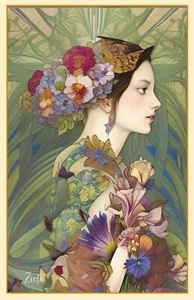 Ziola Flower Girl Fine Art Print Flowers floral botanical Surreal 11x17 +signed - Picture 1 of 4