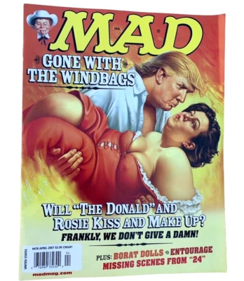 DONALD TRUMP ROSIE O'DONNELL Y2K Mad Magazine GONE WITH THE WINDBAGS 2007 - Image 1 of 3
