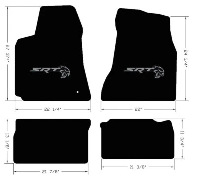 New! 2011-2023 Dodge CHALLENGER Black Carpet Floor Mats SRT Hellcat Demon Logo 4 - Image 1 of 4