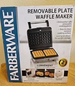 Farberware 2-Slice Waffle Maker Removable Plates Stainless Steel Model# S6218 - Picture 1 of 7