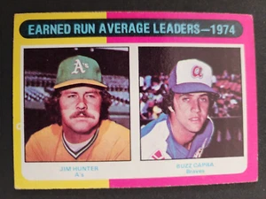 JIM HUNTER BUZZ CAPRA 1975 TOPPS ERA LEADERS #311 OAKLAND ATHLETICS EX - Picture 1 of 2
