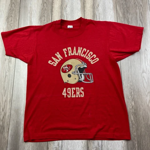 VINTAGE Champion San Francisco 49ers Shirt Mens Large Red USA MADE 80's Men * Cover