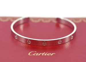 Cartier 18K Weißgold Armreif Love Armband Größe 19 - Bild 1 von 4
