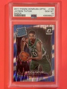 2017-18 Donruss Optic Jayson Tatum Shock Prizm #198 PSA 10 Rated Rookie GEM MINT - Picture 1 of 5