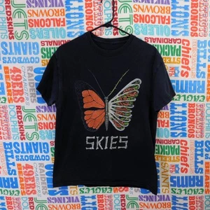 Lil Skies Tour T Shirt Size L Black Butterfly Ribs Graphic - Picture 1 of 3