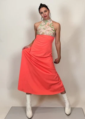 Maxi Vestido Años 70 Cintura Imperio Pequeño Foto 1 de 4