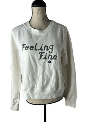 Sudadera Abercrombie & Fitch Feelin Fina Blanca Bordada Pullover S NUEVA Foto 1 de 4