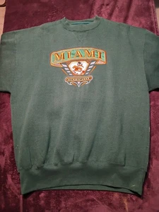 Sudadera DE COLECCIÓN Miami Hurricanes Para Hombres XL Cuello Redondo Medio Oeste Bordada Años 90 - Imagen 1 de 24