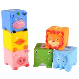 Edushape Soft Critters Pop Blocks - 6 Pieces - Picture 1 of 5