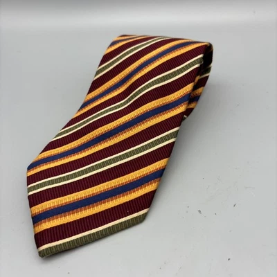 JZ Richards Men's Striped Silk Neck Tie 60”L 3.75W Made in USA - Image 1 of 4