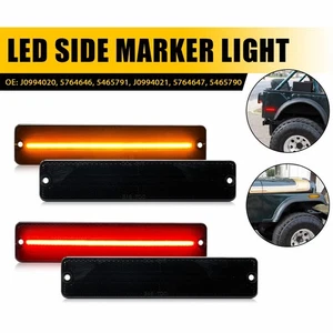 Front+Rear LED Side Marker Light For 1972-1991 Jeep CJ5 CJ6 CJ7 Grand Wagoneer - Picture 1 of 13