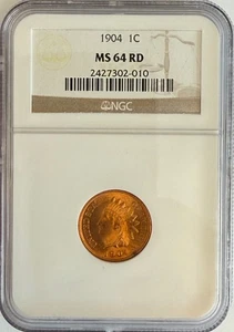 1904 Indian Head Cent NGC MS-64 RD - Picture 1 of 2