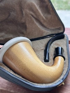 Vintage Calabash Meerschaum Sherlock Holmes Tobacco Pipe In Original Case - Picture 1 of 12