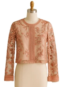 🌸 Forever New Petite - Rosa rubor - Blusa bordada floral - Talla M - Imagen 1 de 16