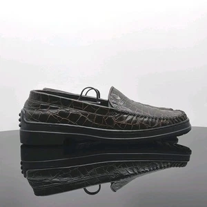 Quiet Luxury Stuart Weitzman Loafers Women’s 7.5B Brown Croc Embossed Leather - Picture 1 of 11