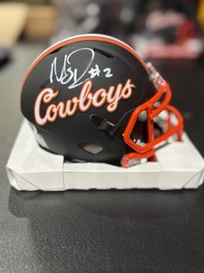 Mason Rudolph Oklahoma State Cowboys JSA COA Autographed Mini Helmet Black Cowbo - Picture 1 of 2