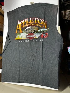 Camiseta sin mangas Harley Davidson vintage para hombre XL 2001 Clarksville Tennessee Appleton - Imagen 1 de 3