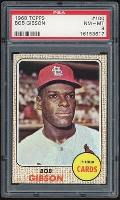 1968 Topps #100 Bob Gibson PSA 8 *3617 - Imagem 1 de 2