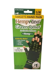 NEW Hempvana Green Relief Arthritis Gloves Hemp Fibers Sz S/M - Picture 1 of 5