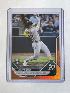 Colby Thomas 2025 Topps NOW Orange Foil /25 #371 Call Up Rookie Card RC A’s - Picture 1 of 2