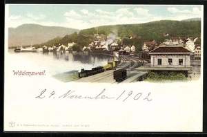 Ansichtskarte Wädensweil, Ortsansicht mit Bahnhof  - Bild 1 von 2
