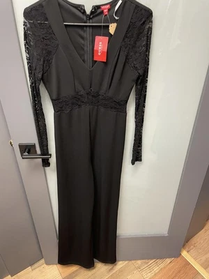 Nuevo con etiquetas Mono Guess Negro Manga Larga Detalle Encaje - Talla XS Foto 1 de 4