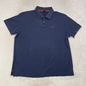 Patagonia Organic Cotton Polo Shirt Navy Blue Button Collar Casual Top XXL - Picture 1 of 6