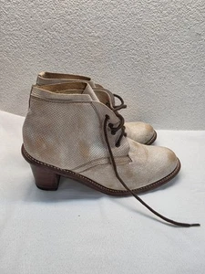 bed stu boots Beige Tan Leather Lace Up Granny Size 9 Bombay Nectar - Picture 1 of 14