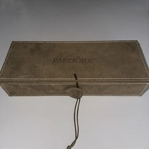 PANDORA Schmuckkästchen Damen Bettelarmband Organizer Wildleder hellbraun BOX NUR 3-stufig - Bild 1 von 17