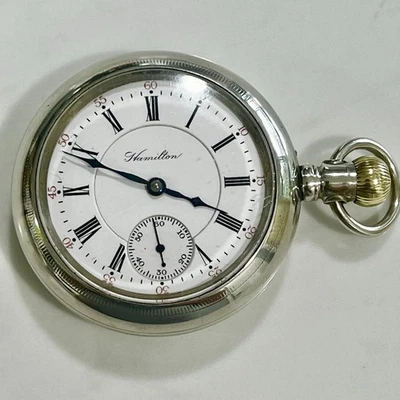 Reloj Bolsillo Vintage 1909 Hamilton 18s/17j Grado 927 Cuerda Manual Pulido ¡FUNCIONA! Foto 1 de 4