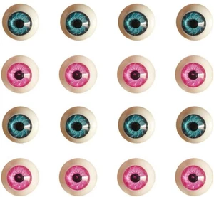 30 PCS Large Craft Eyes Small DIY Lovely Doll Fake Round Eyeballs Blue Pink - Picture 1 of 4